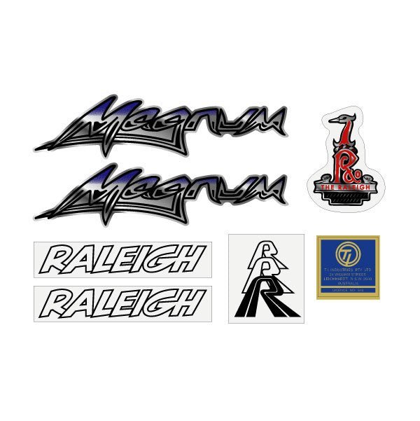 Raleigh - Magnum Blue Fade Aussie decal set - Old school bmx - Bmx Products AU