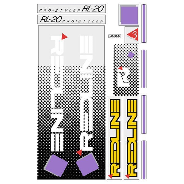 Redline - 1985 RL20 for Hazard Yellow frame Decal set - Old school bmx - Bmx Products AU