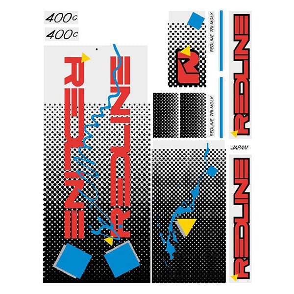 Redline - 1986 400C for Chrome frame Decal set - Old school bmx - Bmx Products AU