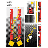 Redline - 1986 400C for Chrome frame RED & YELLOW Decal set - Old school bmx - Bmx Products AU