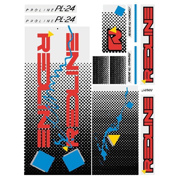 Redline - 1986 PL24 for chrome frame Decal set - Old school bmx - Bmx Products AU