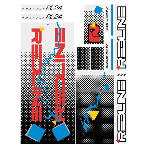 Redline - 1986 PL24 for white frame Decal set - Old school bmx - Bmx Products AU