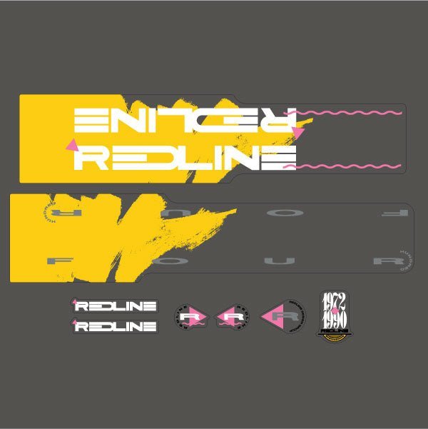 Redline - 1990 400EXL Decal set - for Grey & Yellow framet - Old school bmx - Bmx Products AU