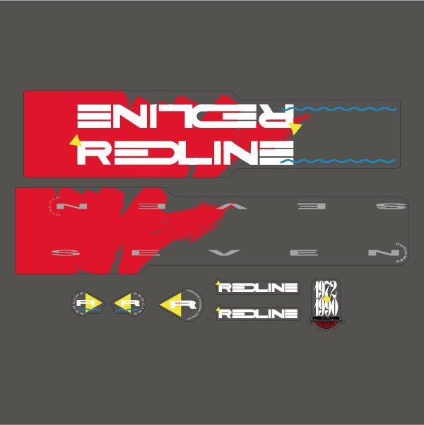 Redline - 1990 700SL Decal set - for Grey & Red frame - Old school bmx - Bmx Products AU
