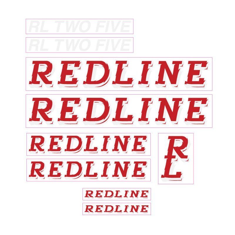 Redline - 1990 RL TWO FIVE Decal set - Red and White - Old school bmx - Bmx Products AU