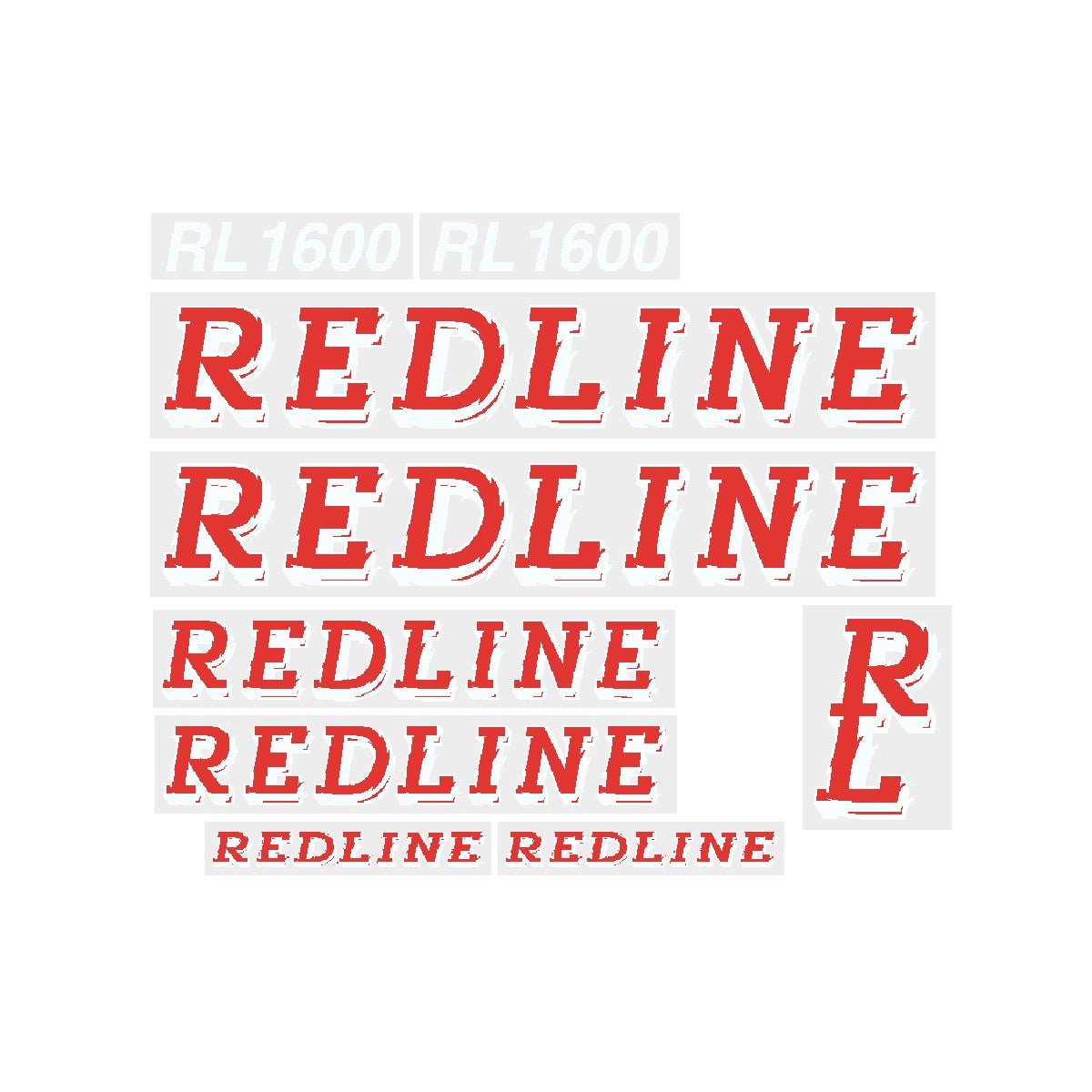 Redline - 1990 RL1600 Decal set - Red and White - Old school bmx - Bmx Products AU