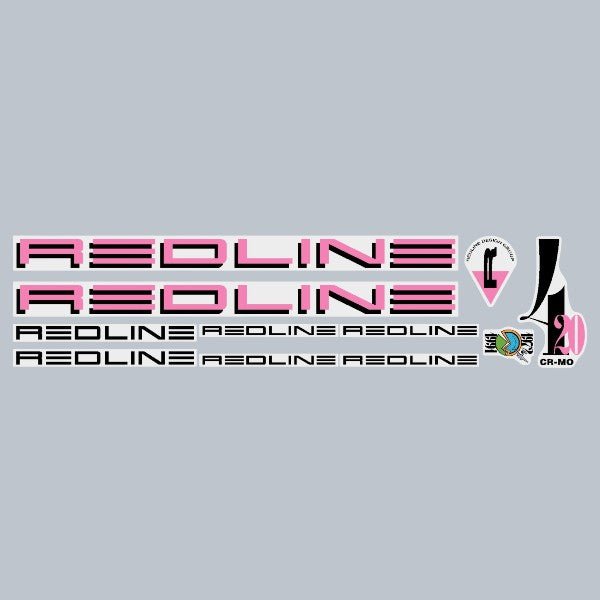 Redline - 1991 - 420 - Decal set for Chrome frame - Old school bmx - Bmx Products AU