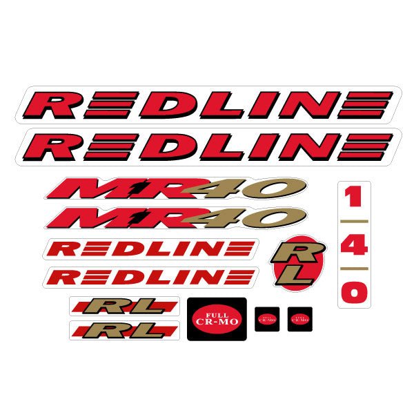 Redline - 1994 - MR140 for chrome frame - Decal set - Bmx Products AU
