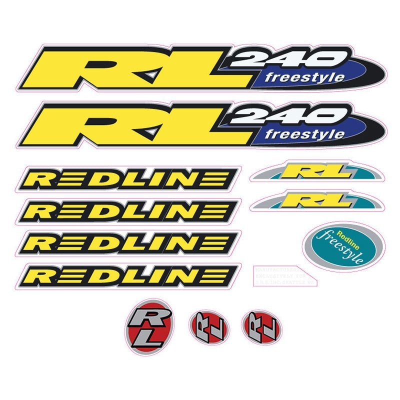 Redline - 1995 - RL240 for painted frame - Decal set - Old school bmx - Bmx Products AU