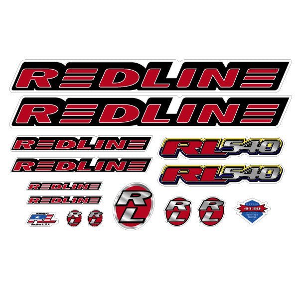 Redline - 1997 - RL540 for chrome frame - Decal set - Old school bmx - Bmx Products AU