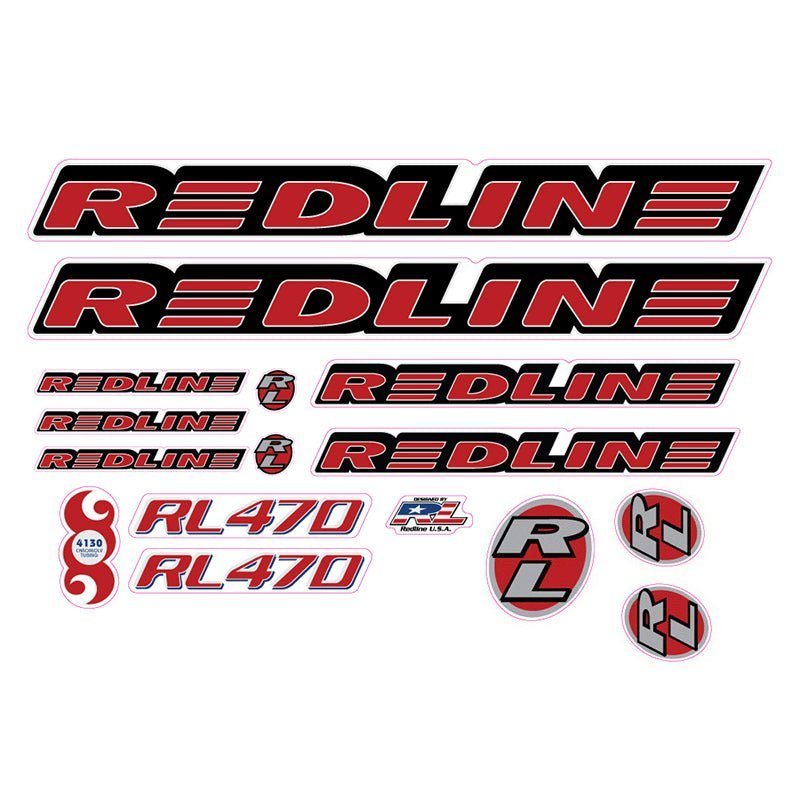 Redline - 1998 - RL470 for chrome frame - Decal set - Old school bmx - Bmx Products AU