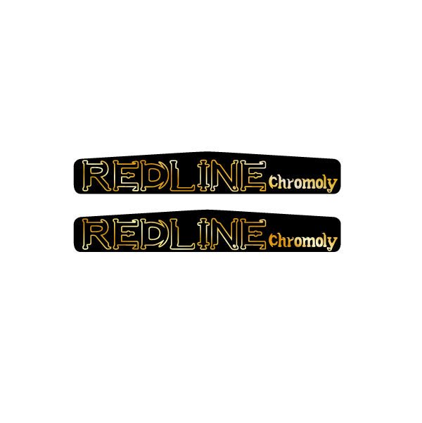 Redline - Monster "Cromo" crank decal set - Black with Gold - Bmx Products AU