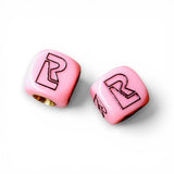Redline - R Logo Dice Tire Valve Caps (Pair) - Pink - old school bmx - Bmx Products AU