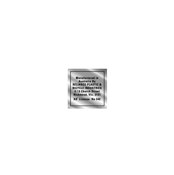 Reliance - Company Chrome seat tube decal - old school bmx - Bmx Products AU