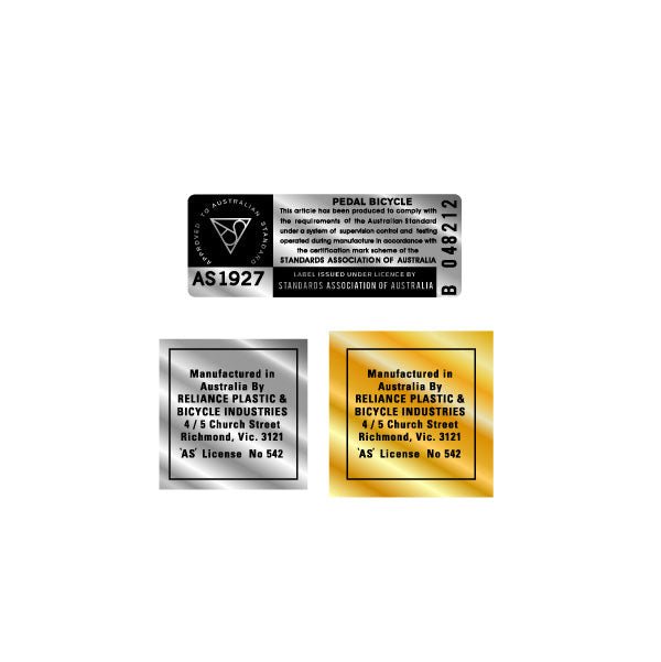 Reliance - Company seat tube decal Pack - old school bmx - Bmx Products AU