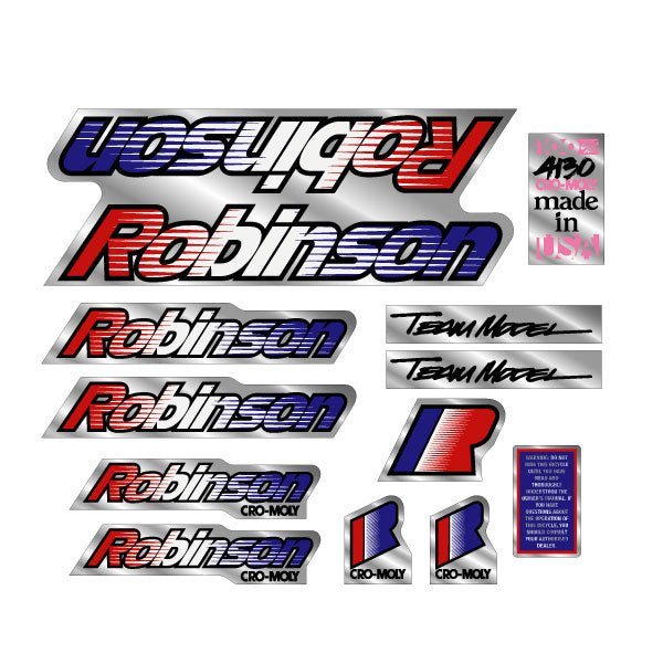 Robinson - 1990 Pro Team Model on chrome decal set - old school bmx - Bmx Products AU