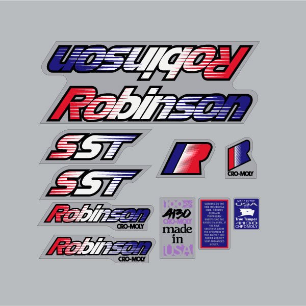Robinson - 1992 SST decal set - on clear - old school bmx - Bmx Products AU