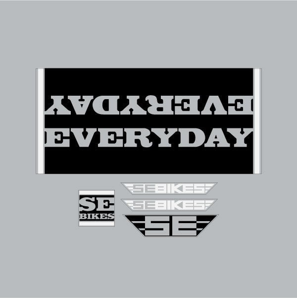 SE Racing - 2015 EVERYDAY black decal set - Old school bmx - Bmx Products AU