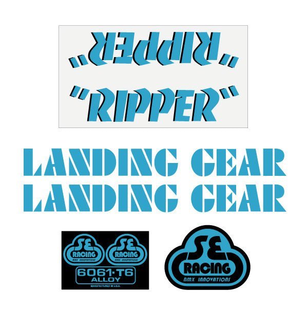 SE Racing - 80'S Ripper decal set in blue with black drop shadow - Old school bmx - Bmx Products AU