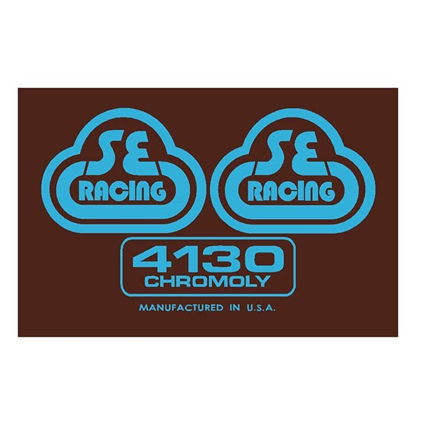 SE Racing - 80'S Seat tube decal - 4130 brown with blue - Old school bmx - Bmx Products AU