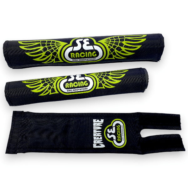 SE Racing - Creature Nylon pad set - BLACK - old school bmx - Bmx Products AU