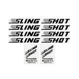 Slingshot - BLACK on clear decal set - Old school bmx - Bmx Products AU