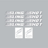 Slingshot - WHITE with solid Headtube decal on clear decal set - Old school bmx - Bmx Products AU