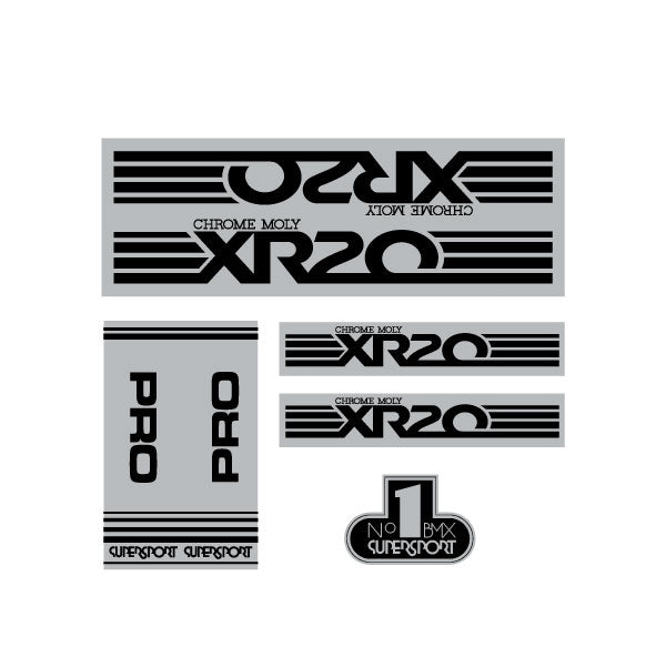 SuperSport - XR - 20 Silver Black decal set - old school bmx - Bmx Products AU
