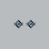 SUZUE - Diamond with blue (PAIR) hub decals for white hubs - Old school bmx - Bmx Products AU
