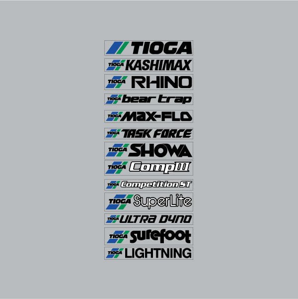 Tioga - MIXED decal SHEET - Old school bmx - Bmx Products AU