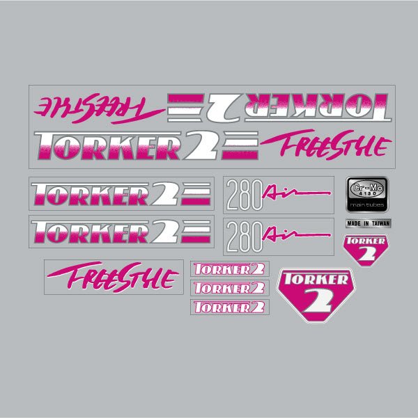Torker - 1987 Torker 2 - 280 AIR Freestyle Magenta decal set - Bmx Products AU