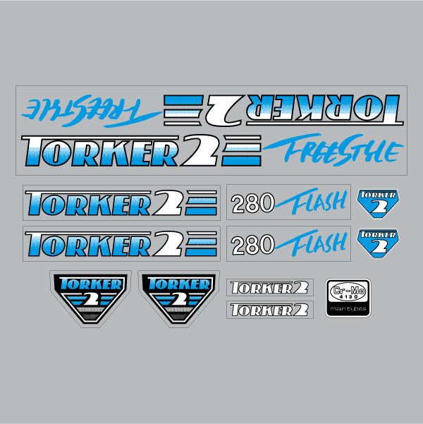 Torker - 1987 Torker 2 - 280 FLASH Freestyle Blue decal set - Bmx Products AU