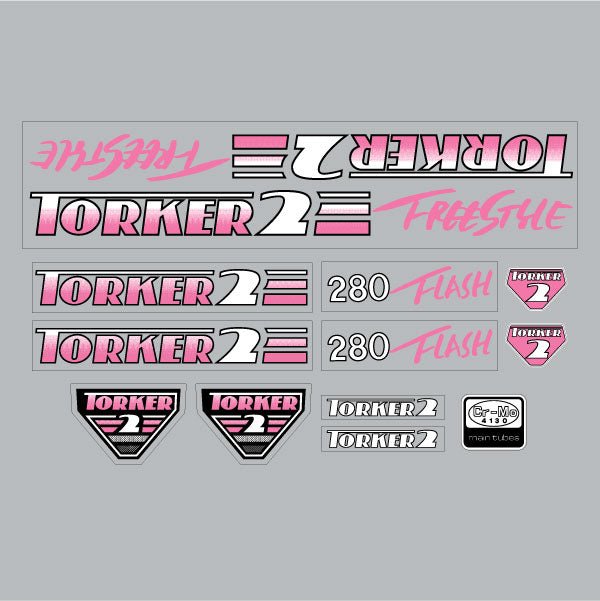 Torker - 1987 Torker 2 - 280 FLASH Freestyle Magenta decal set - Bmx Products AU
