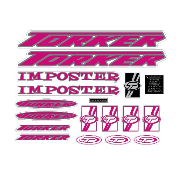 Torker - Imposter decal set - MAGENTA - Bmx Products AU