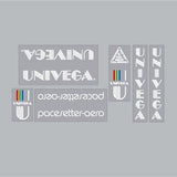 Univega - Pacesetter Aero White on clear decal set - old school bmx - Bmx Products AU
