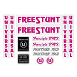 Universal Cycles - Free stunt Panther PX3 - Magenta decal set - Old School BMX - Bmx Products AU