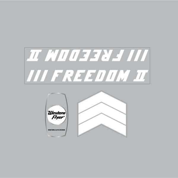Western Flyer - Freedom II decal set on clear - old school bmx - Bmx Products AU
