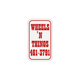 Wheels 'N Things - Red seat tube decal - old school bmx - Bmx Products AU