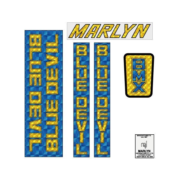 Blue Devil by Marlyn Distributors - Gen 2 Prism decal set - old school bmx - Bmx Products AU