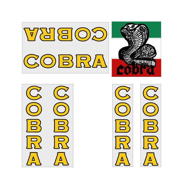 Cobra Cruiser yellow decal set - Old school bmx - Bmx Products AU