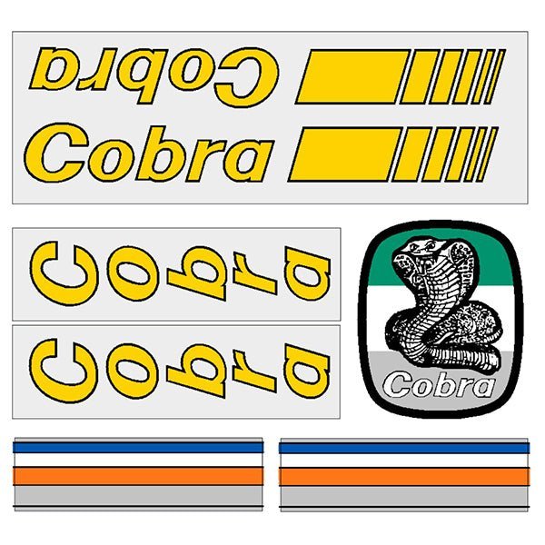 Cobra - Yellow stripe decal set - Old school bmx - Bmx Products AU