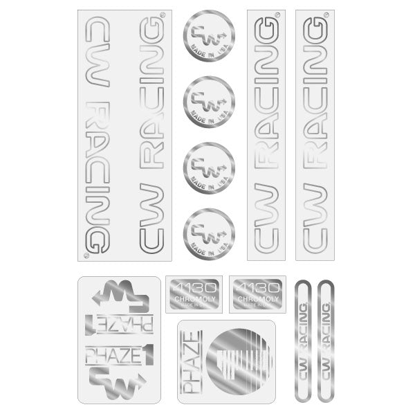 CW - Phase 1 - 84/85 Chrome on Clear Decal set - old school bmx - Bmx Products AU