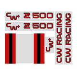 CW - Z500 Black and Red Decal set - old school bmx - Bmx Products AU