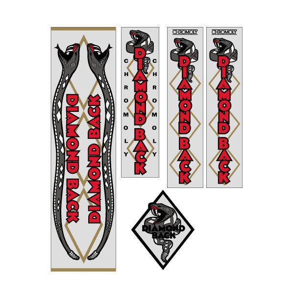 Diamond Back - 1979 - clear decal set - Old school bmx - Bmx Products AU
