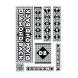 Diamond Back - 1981 - 82 Medium Pro Black DB decal set - Old school bmx - Bmx Products AU