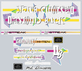 Diamond Back - 1987 Hot Streak - decal set - Old school bmx - Bmx Products AU