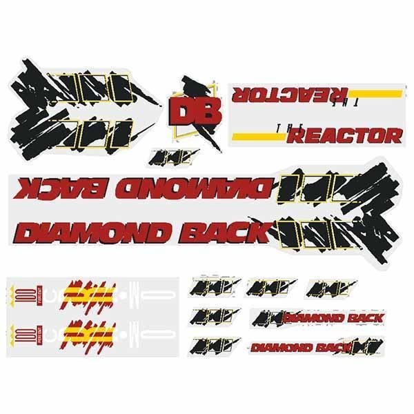 Diamond Back - 1988 Reactor Black Red decal set - Old school bmx - Bmx Products AU