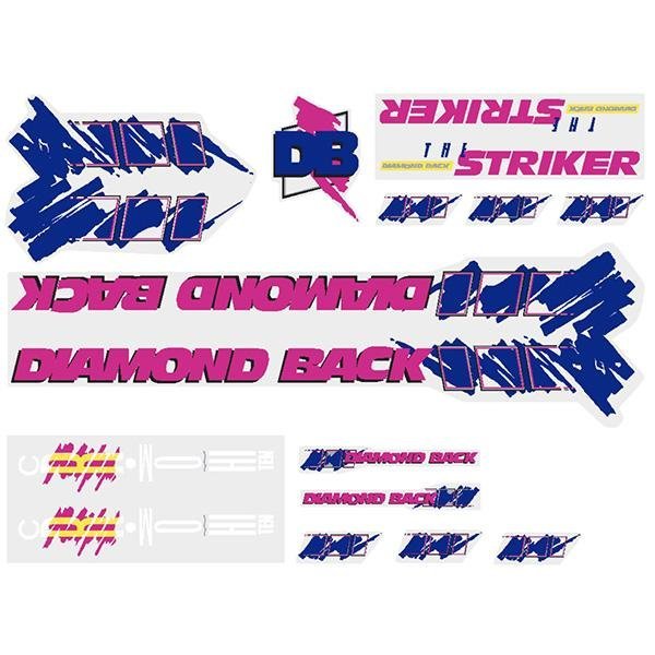 Diamond Back - 1988 The Striker - Pink decal set - Old school bmx - Bmx Products AU