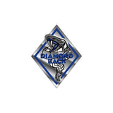 Diamond Back - Chrome & Blue "STICKEMUP" Head Tube Decal - Old school bmx - Bmx Products AU