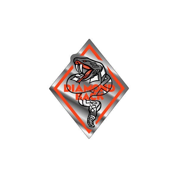 Diamond Back - Chrome & Orange "STICKEMUP" Head Tube Decal - Old school bmx - Bmx Products AU